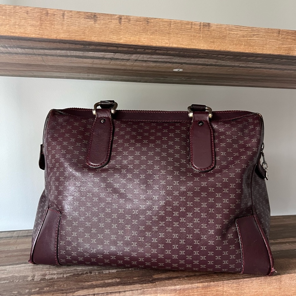 EUC Celine Macadam Burgundy Boston Bag All Leather RARE - Picture 4 of 15
